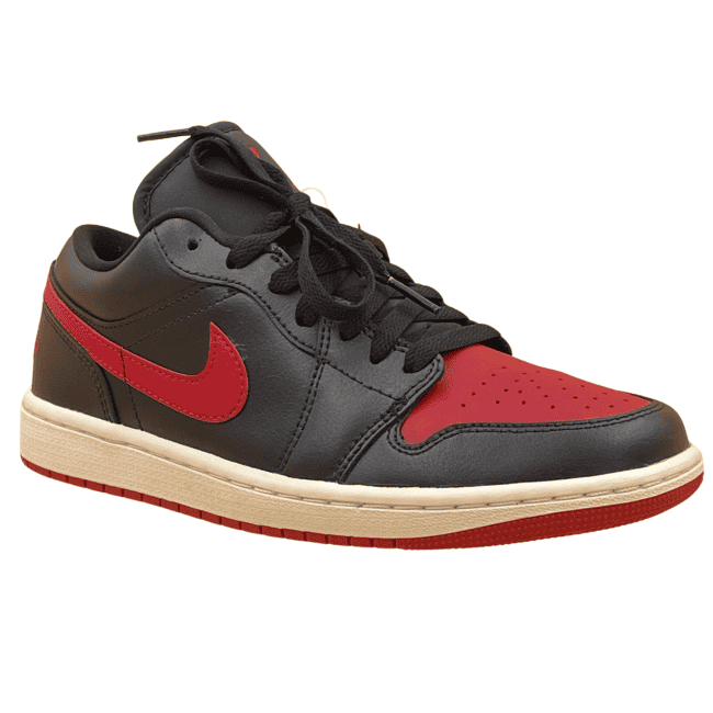 Air Jordan 1 Low WMNS “Bred Sail” - Black - Gym Red - Sail