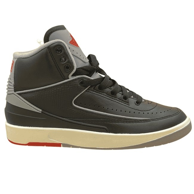 Air Jordan 2 Retro _Black Cement_ - Black _ Cemente Grey _ Fire Red _ Sail (2)