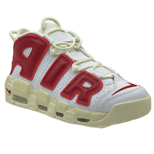 WMNS Nike Air More Uptempo – White - Gym Red - Alabaster - Light Crimson