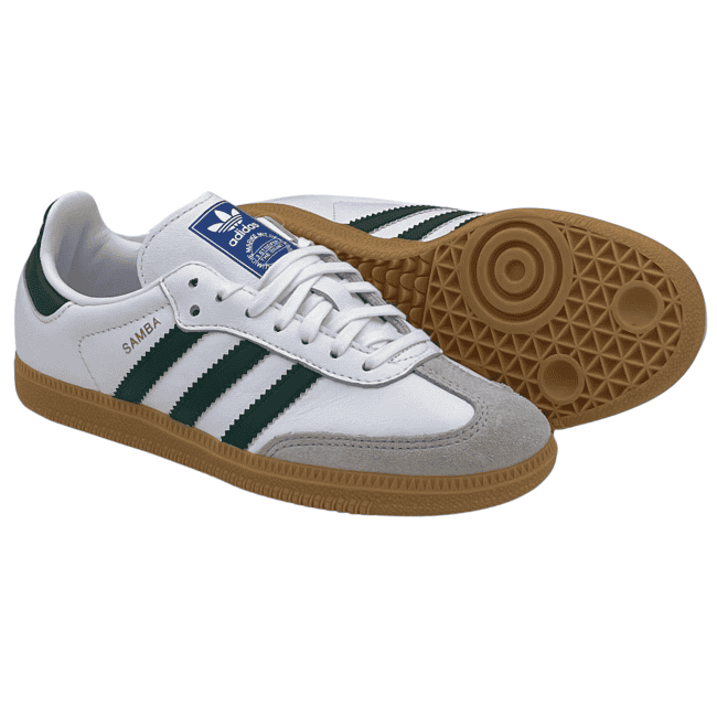 adidas Samba OG J – White - Collegiate Green - Gum (4)