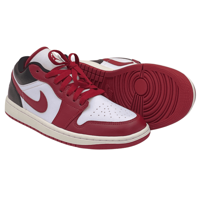 air jordan 1 low white gym red black sail (4)