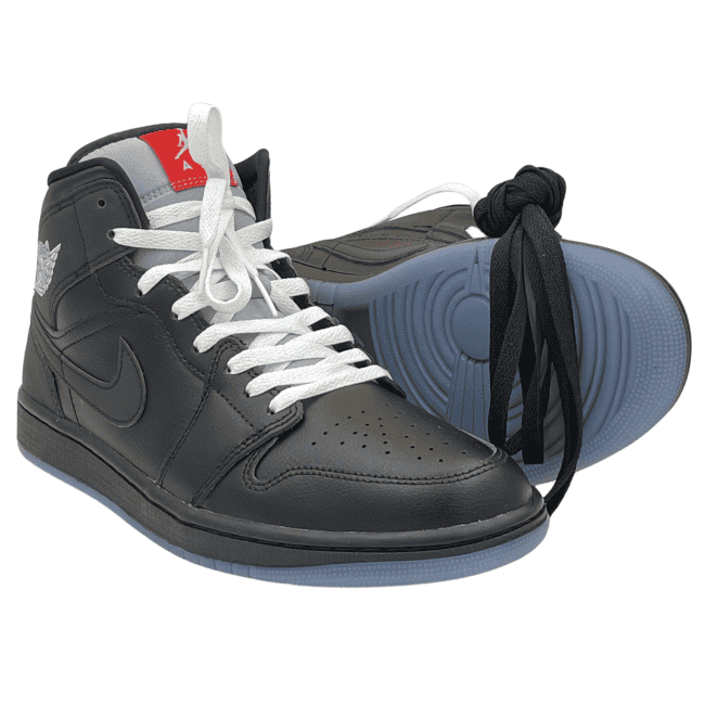 Air Jordan 1 Mid SE – Black - Silver Metallic - University Red (4)