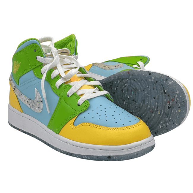 Nike Air Jordan 1 Mid SE – Glacier Ice - Citron Pulse - Action Green - White (4)