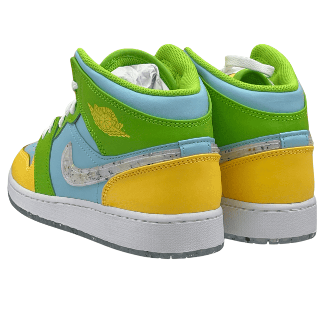Nike Air Jordan 1 Mid SE – Glacier Ice - Citron Pulse - Action Green - White (5)